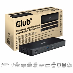 Club3D Thunderbolt 4 16-in-1 Quadra Displays Docking Station